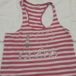Pink and White Stripe Tank Top Shirt